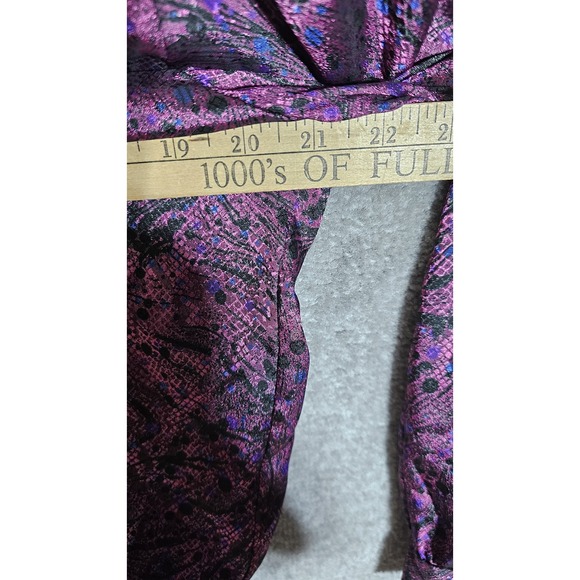 Patty O'Neil Purple Pink Abstract Paisley Modest Midi Dress Vintage Womens Sz 14 - Picture 14 of 15